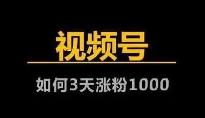 视频号如何快速涨粉1000？（视频号如何3天涨粉1000？分享5个建议成功获得兴趣认证）